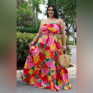 Colorful Floral Maxi Dress